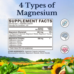 Vitalitown Magnesium Complex capsules close-up showing 500 mg per serving