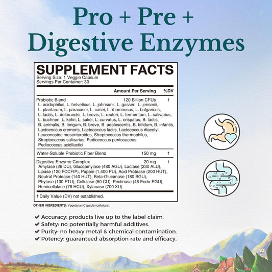 Vitalitown Probiotics 36 Strains bottle supports a balanced gut microbiome.