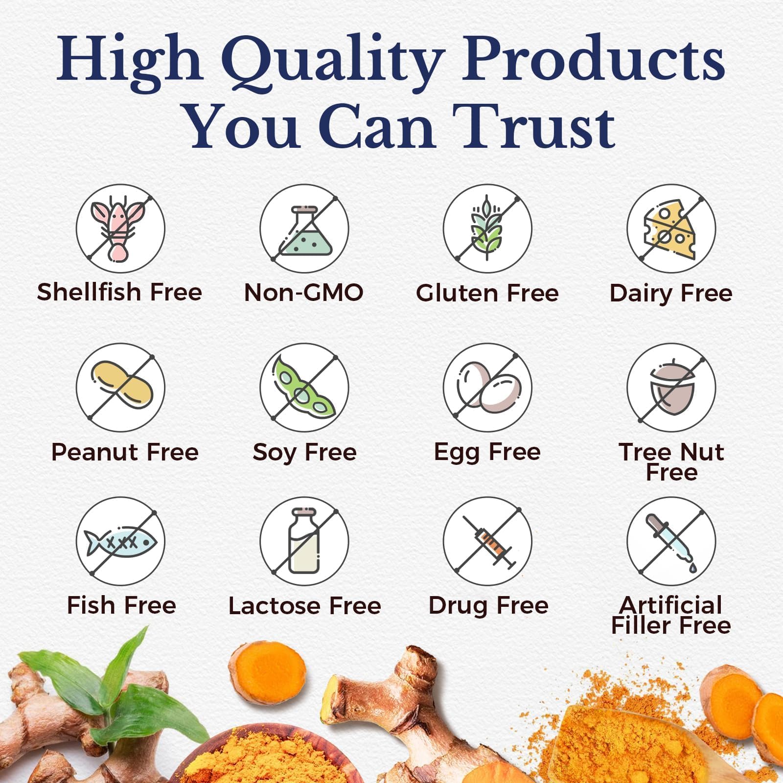 Vitalitown shellfish-free packaging communicates safety for dietary restrictions.