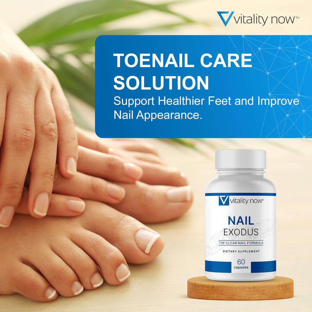 Vitality Now Nail Exodus capsules closeup for easy daily intake
