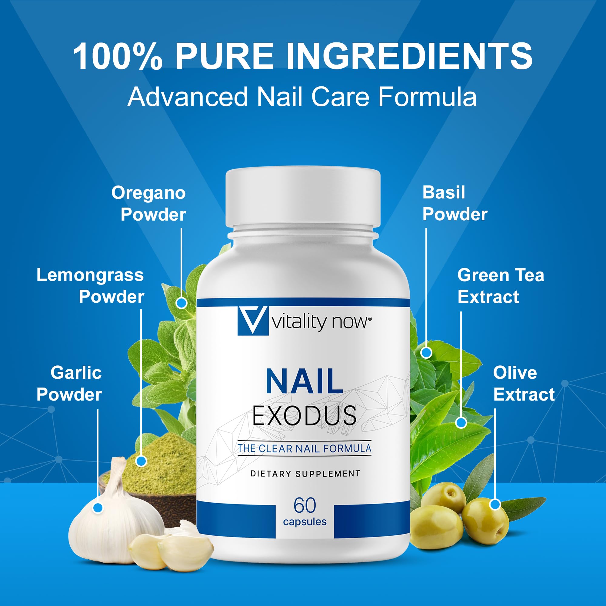 Vitality Now Nail Exodus nails closeup suggesting healthier-looking nails with daily supplementation
