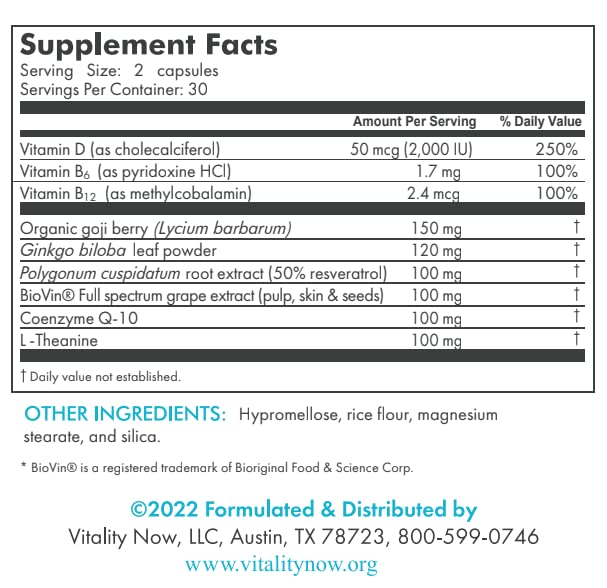 Vitality Now Stem Cell Renew bottle close-up with product label