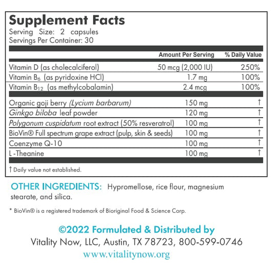 Vitality Now Stem Cell Renew bottle close-up with product label