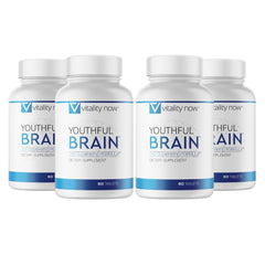 Vitality Now Youthful Brain bottle front view for clarity and focus.