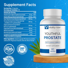 Two-pack Vitality Now Youthful Prostate packaging for convenient daily use.
