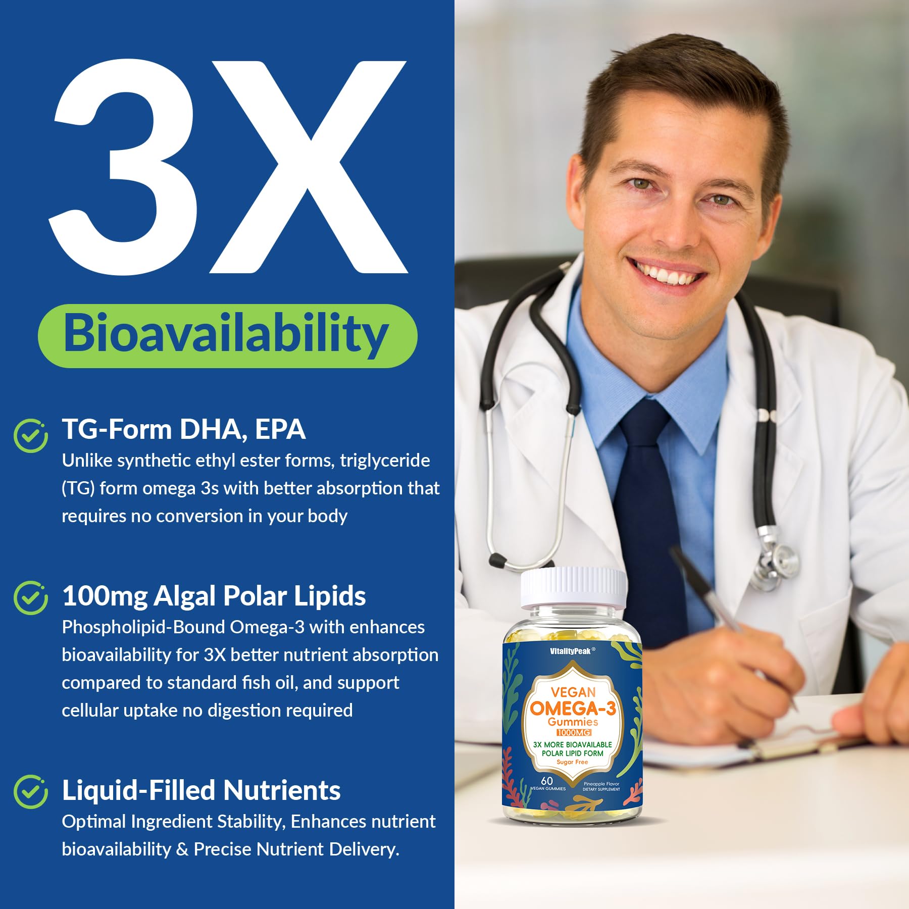 VitalityPeak vitamin D3 K2 CoQ10 turmeric boost label