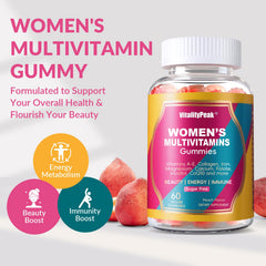 VitalityPeak peach gummy texture close-up for a soft, flavorful wellness bite.