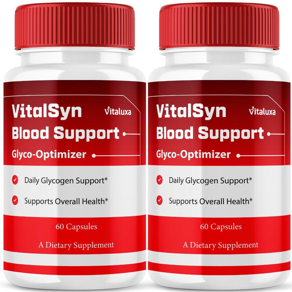 Vitaluxa Vitalsyn Blood Support bottle front illustrating daily balance