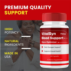 Vitaluxa Vitalsyn capsules close-up highlighting easy-to-swallow daily pills
