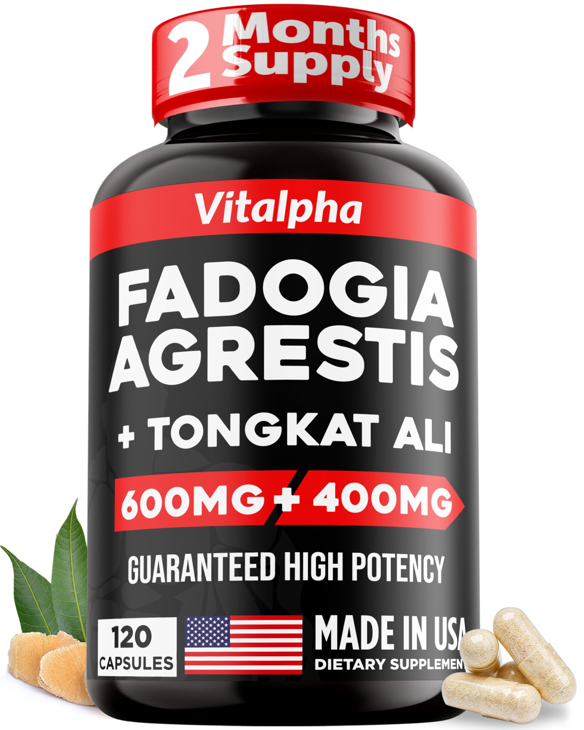 VITALPHA ultra-concentrated 86000mg blend bottle front supports athletic performance.