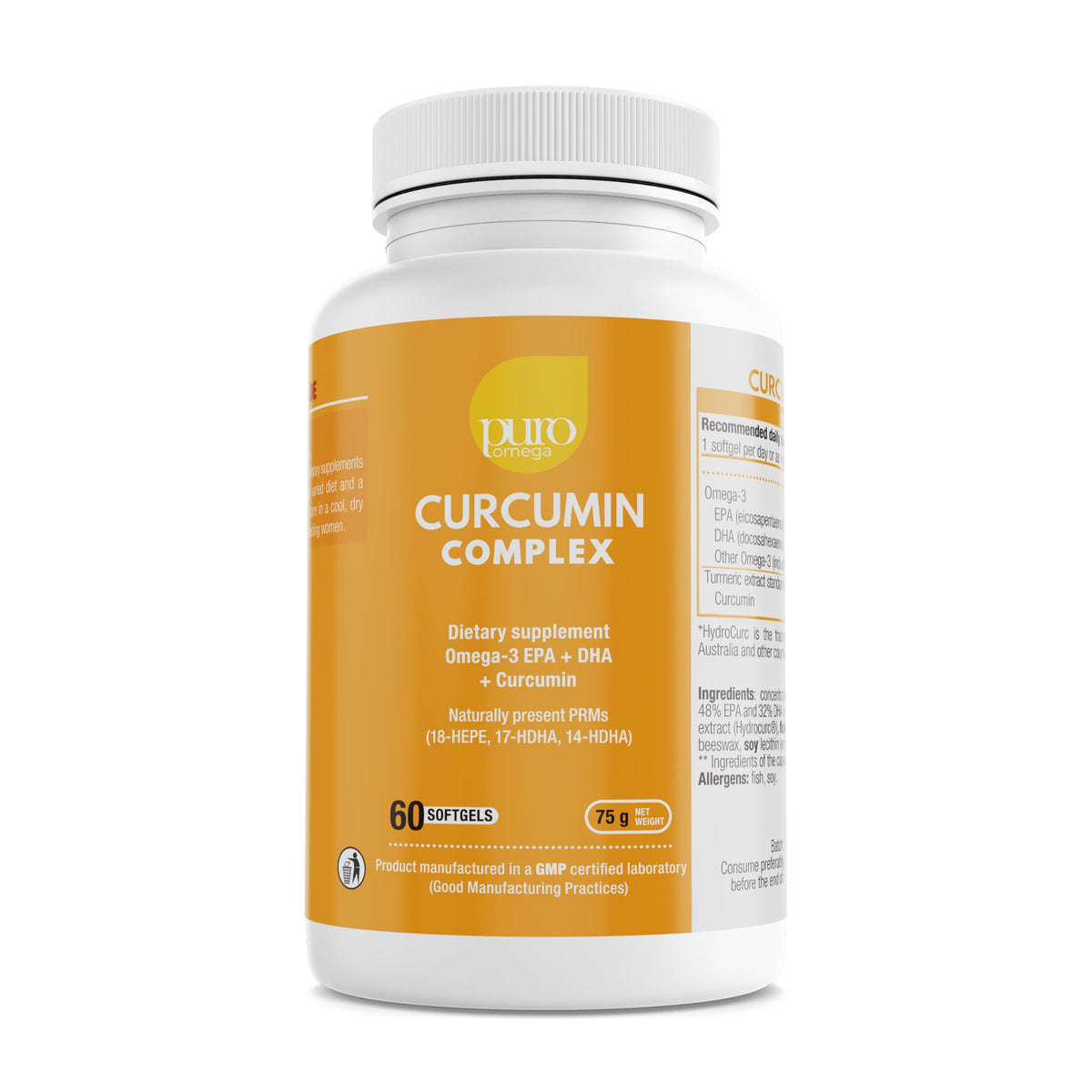 VitalRemedyMD PuroOmega Curcumin bottle for daily joint comfort.