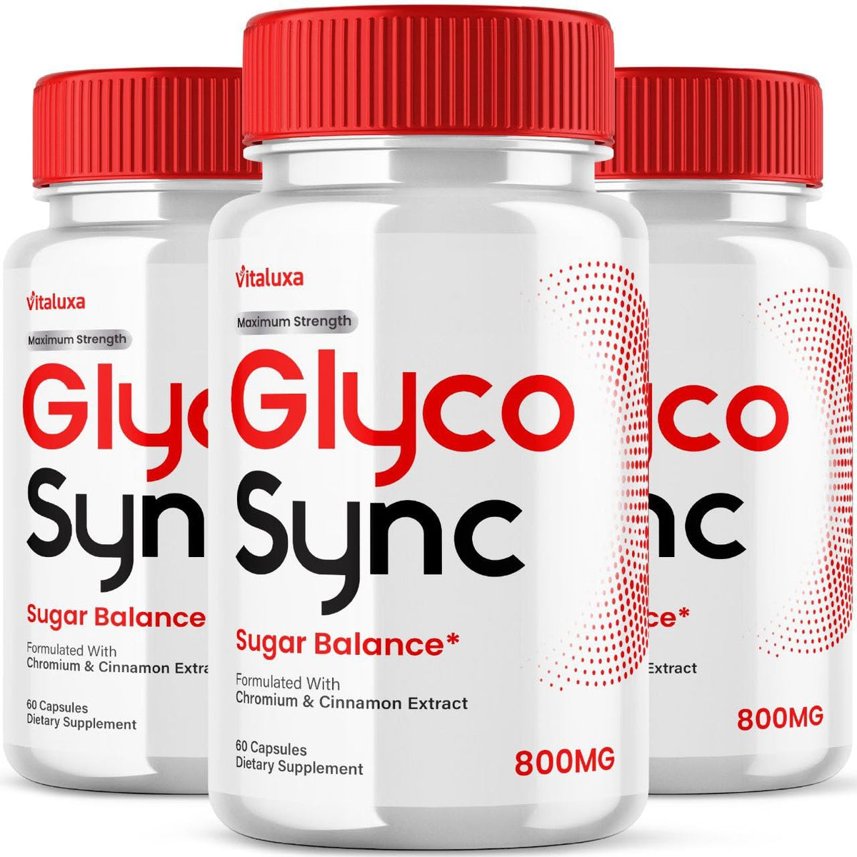 Vitaluxa Glyco Sync bottle front for daily balance and easy supplementation.