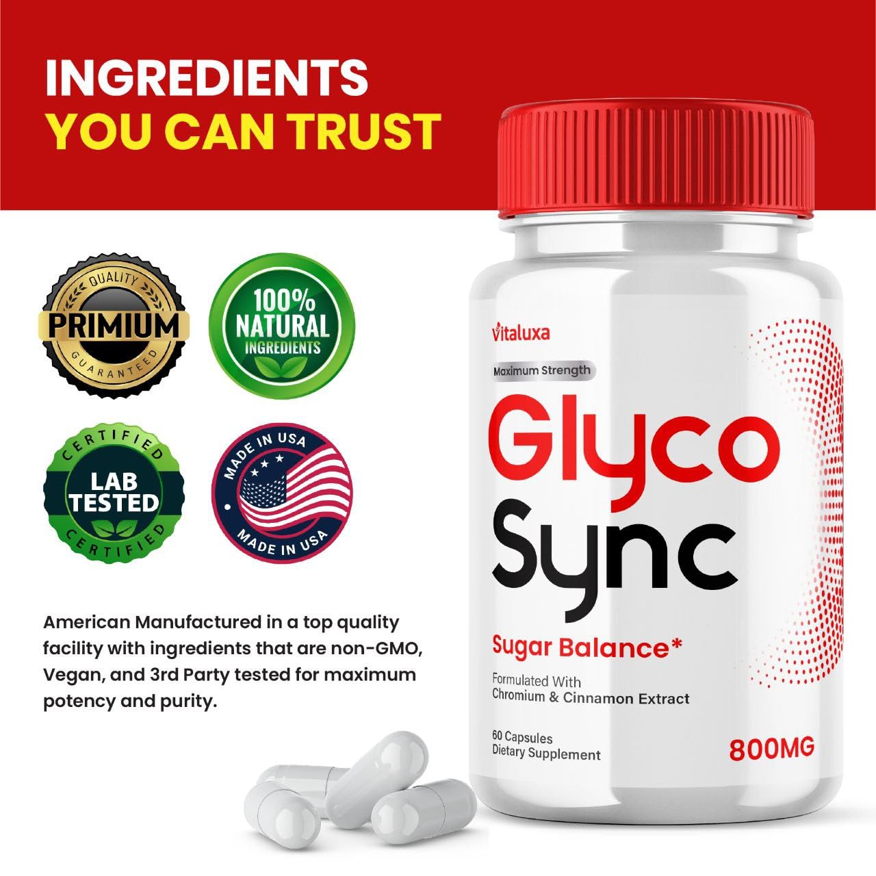 Vitaluxa Glyco Sync 3-pack packaging offers value for ongoing wellness.