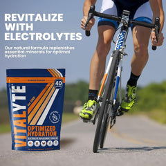 Vitalyte athlete during workout sipping electrolyte drink for energy.