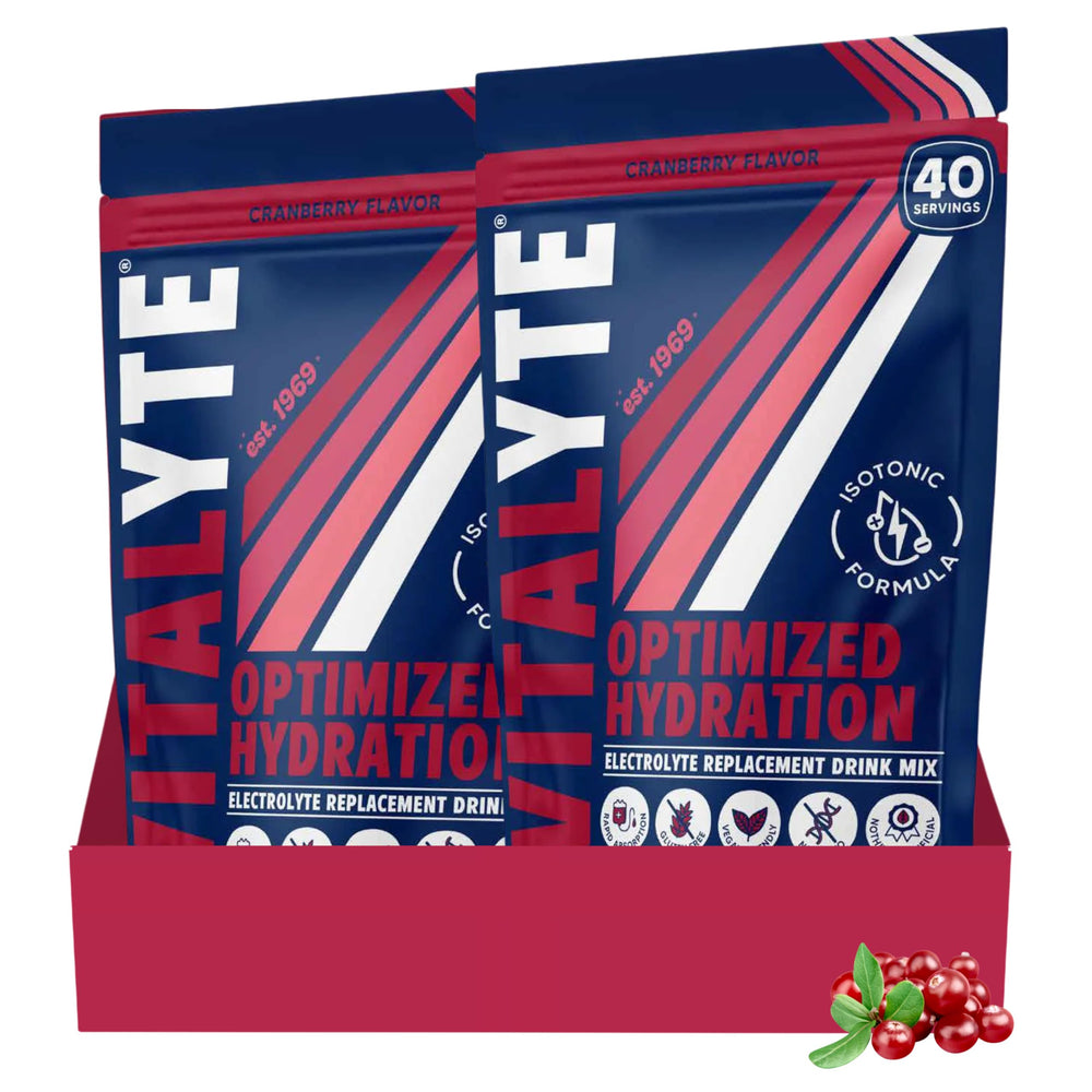 Vitalyte Cranberry Electrolyte Powder tub for quick, refreshing hydration.