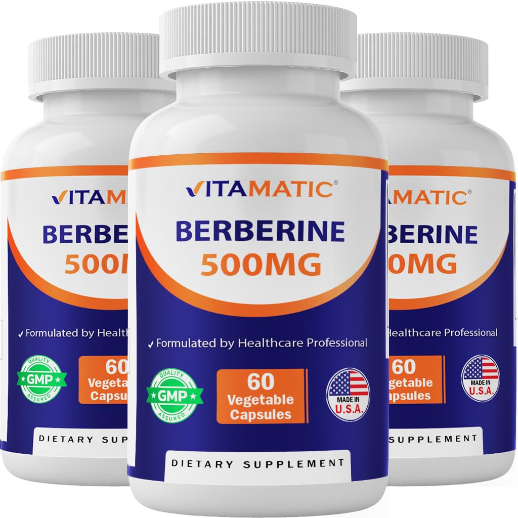 Vitamatic Berberine 500mg bottle for easy daily support