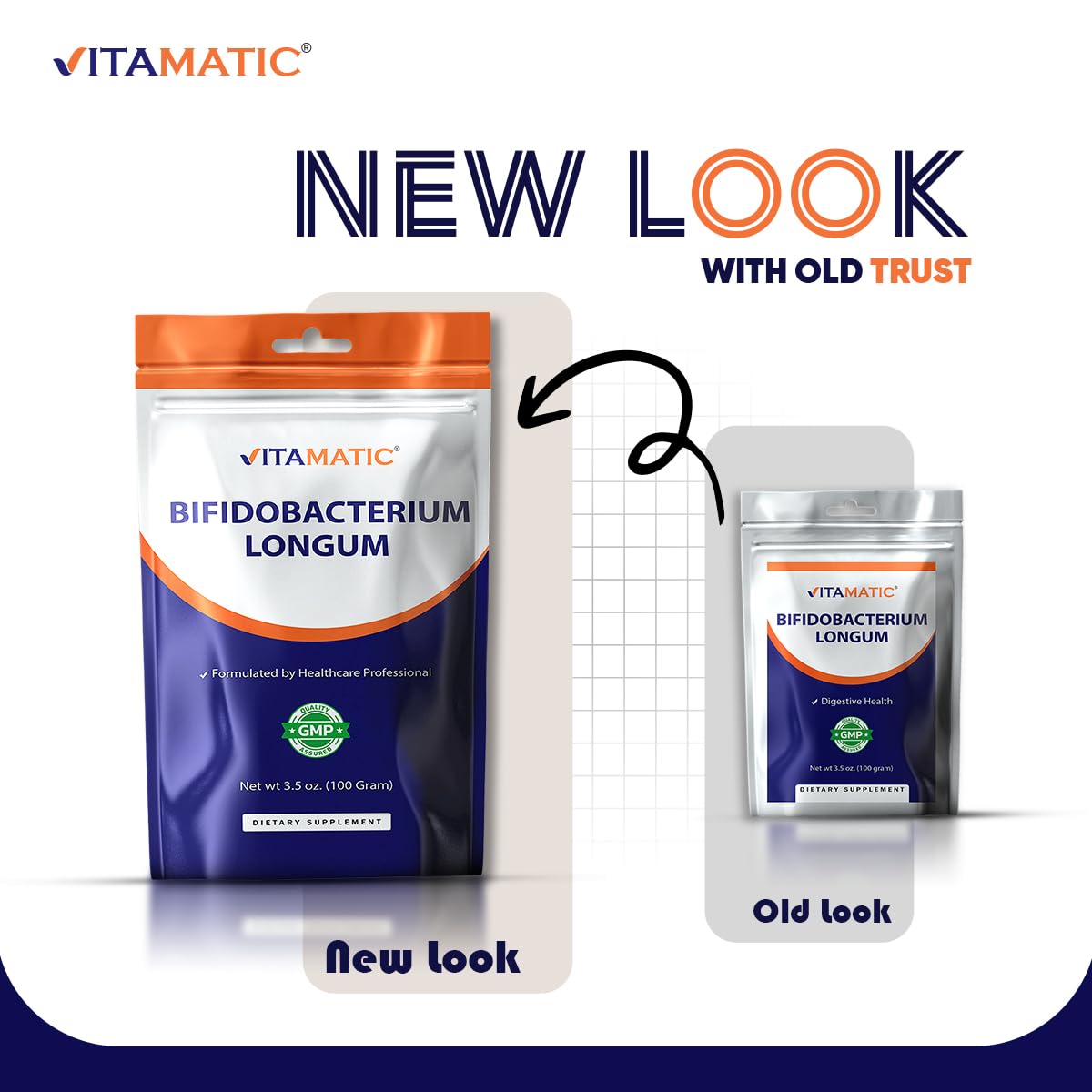 Vitamatic powder seal confirms laboratory-tested quality and safety.