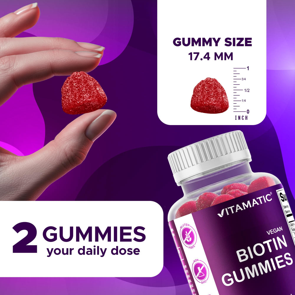 Vitamatic Biotin Gummies vegan formula for plant-based wellness