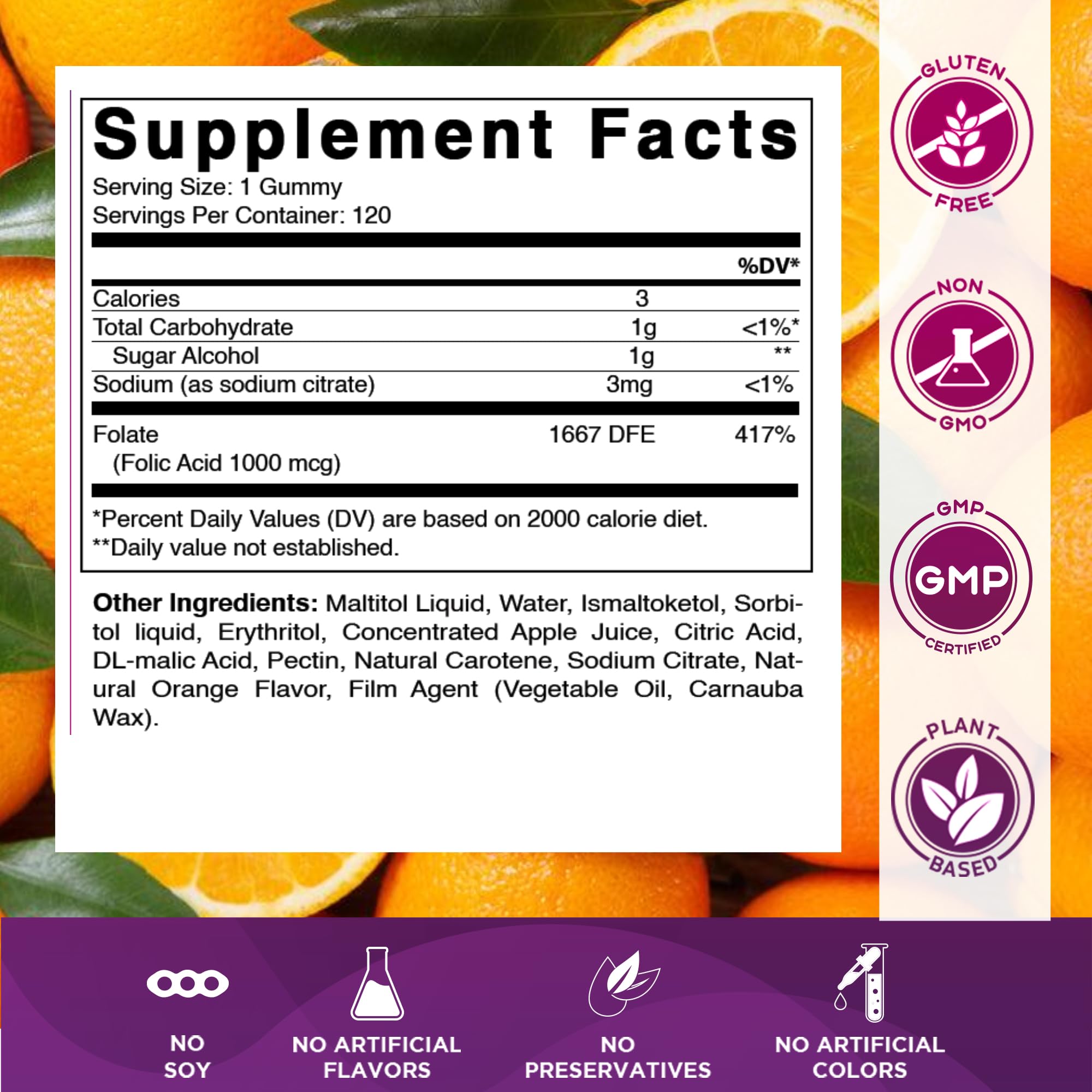 Vitamatic folic acid gummies being poured for easy daily intake