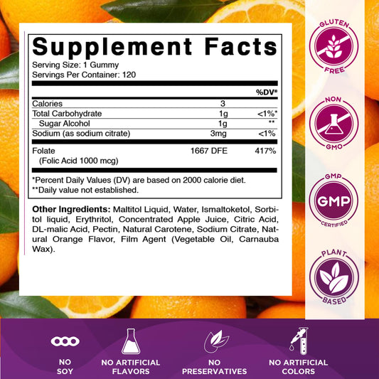 Vitamatic folic acid gummies being poured for easy daily intake
