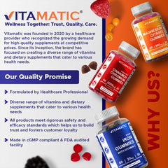 Vitamatic Iron 65 mg gummies vegan ingredients highlight plant-based option