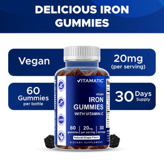 Vitamatic gummy bottle with allergen-free claim and clean ingredients