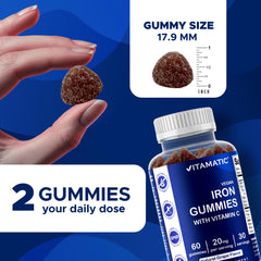 Vitamatic vegan-friendly gummies on a tray illustrating plant-based option
