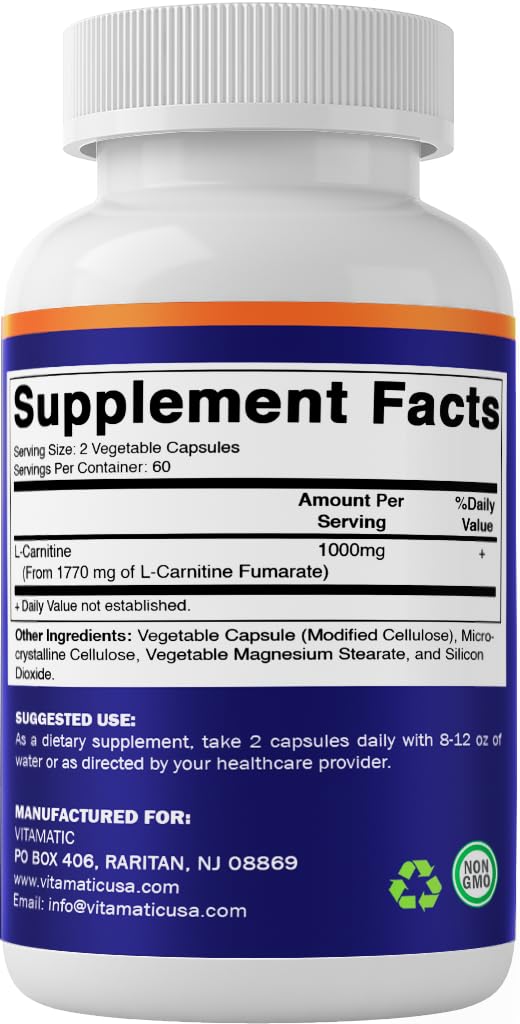 Ingredient section showing L-Carnitine Fumarate details