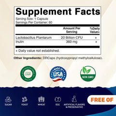 Vitamatic Lactobacillus Plantarum DRcaps capsules close-up highlights stomach-friendly delivery