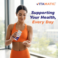 Vitamatic Lactoferrin non-GMO icon communicates clean ingredients
