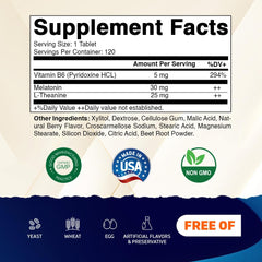 Vitamatic Melatonin 30 mg tablets dissolving quickly.