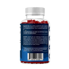 Vitamatic ingredients illustration underscores vegan drug-free composition and strawberry flavor