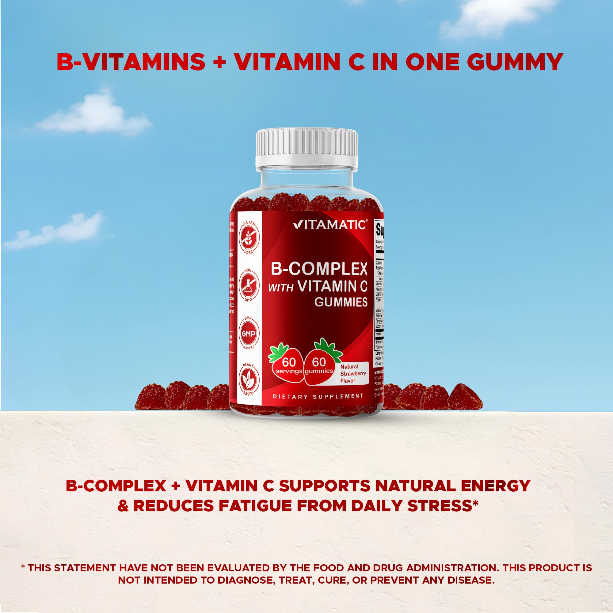 Gluten-free icon indicates allergen-friendly Vitamatic formula for many diets.