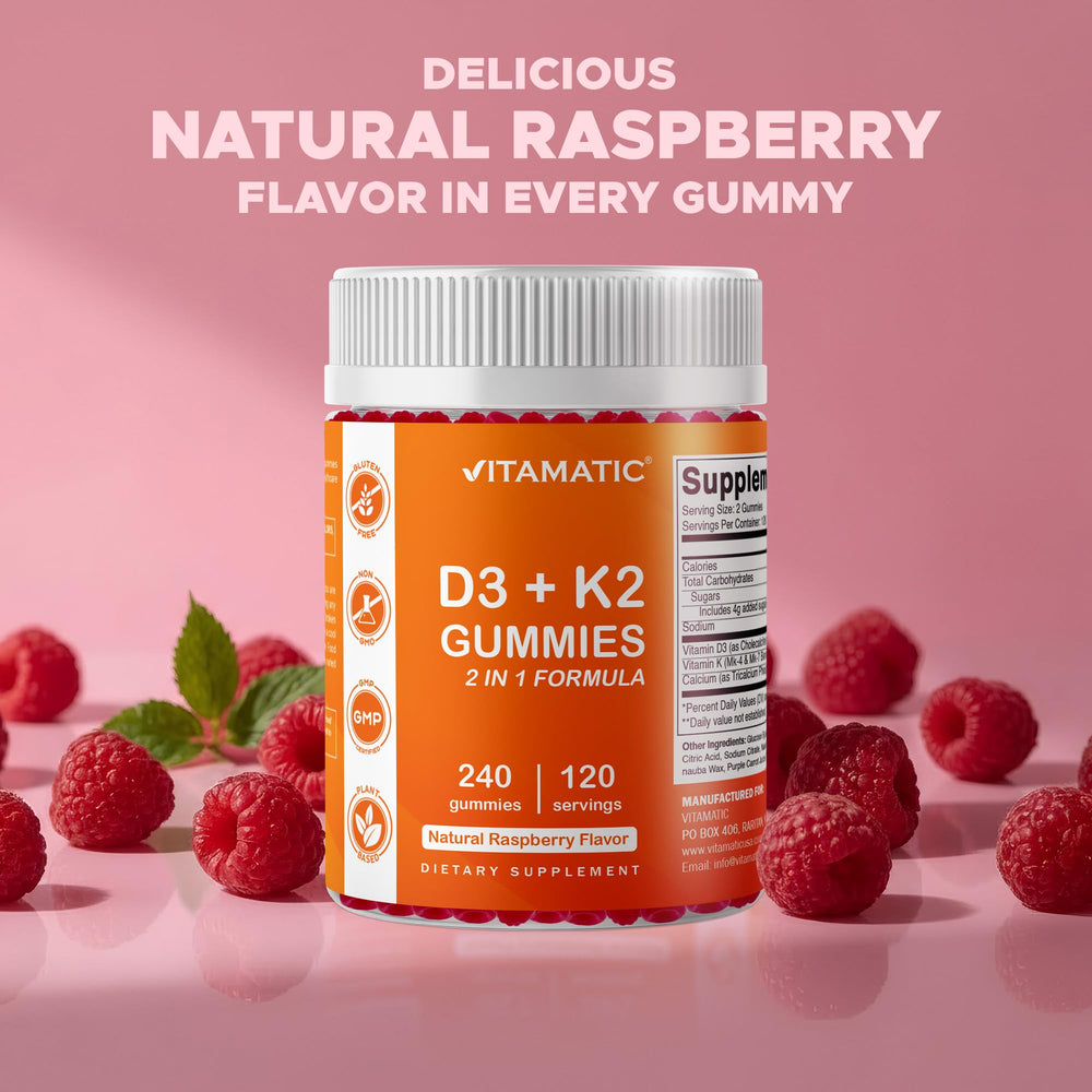 Ingredient panel of Vitamatic Vitamin D3 K2 Calcium Gummies