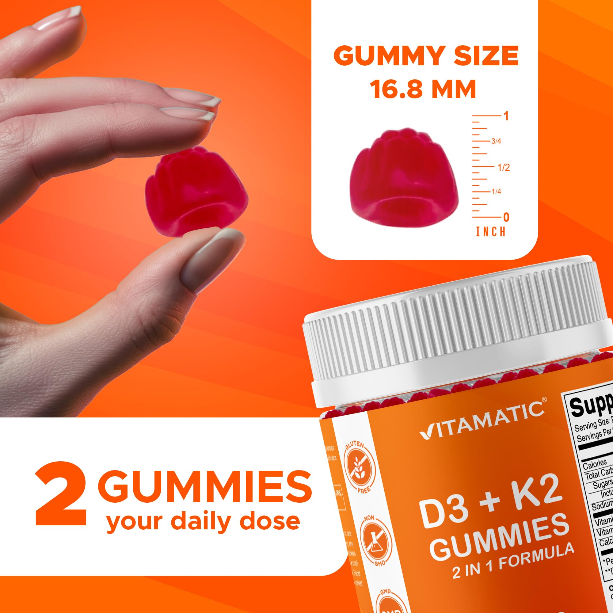 Serving plate of Vitamatic gummies ready for daily use