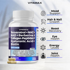 Vitamax blueberry extract close-up highlighting antioxidants for skin health
