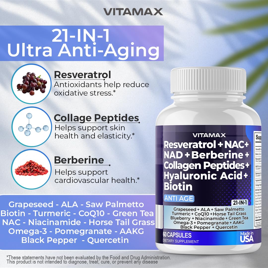 Vitamax grapeseed extract detail showing polyphenols for hair and nails