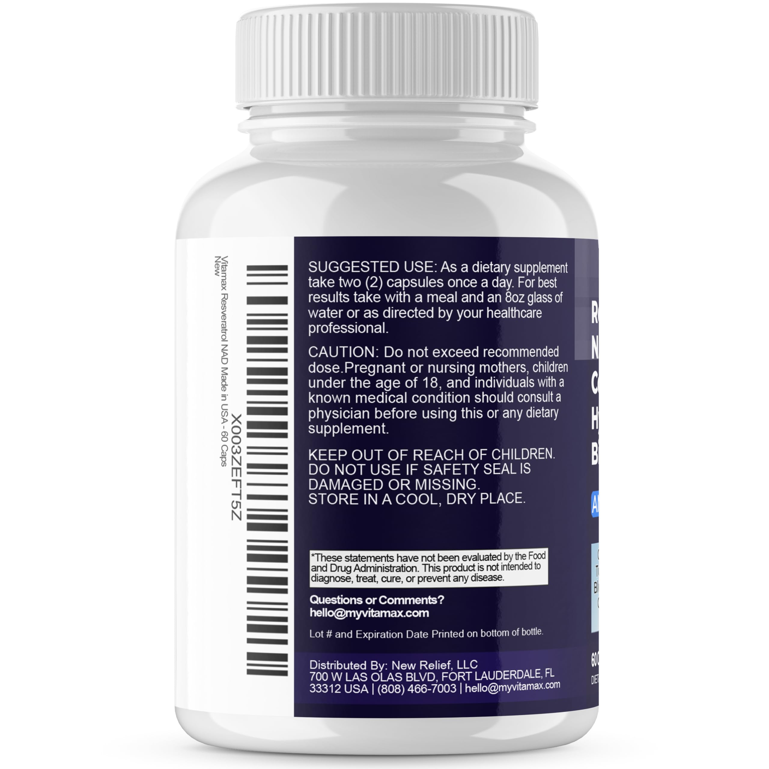 Vitamax made in USA label signaling quality and safe manufacturing