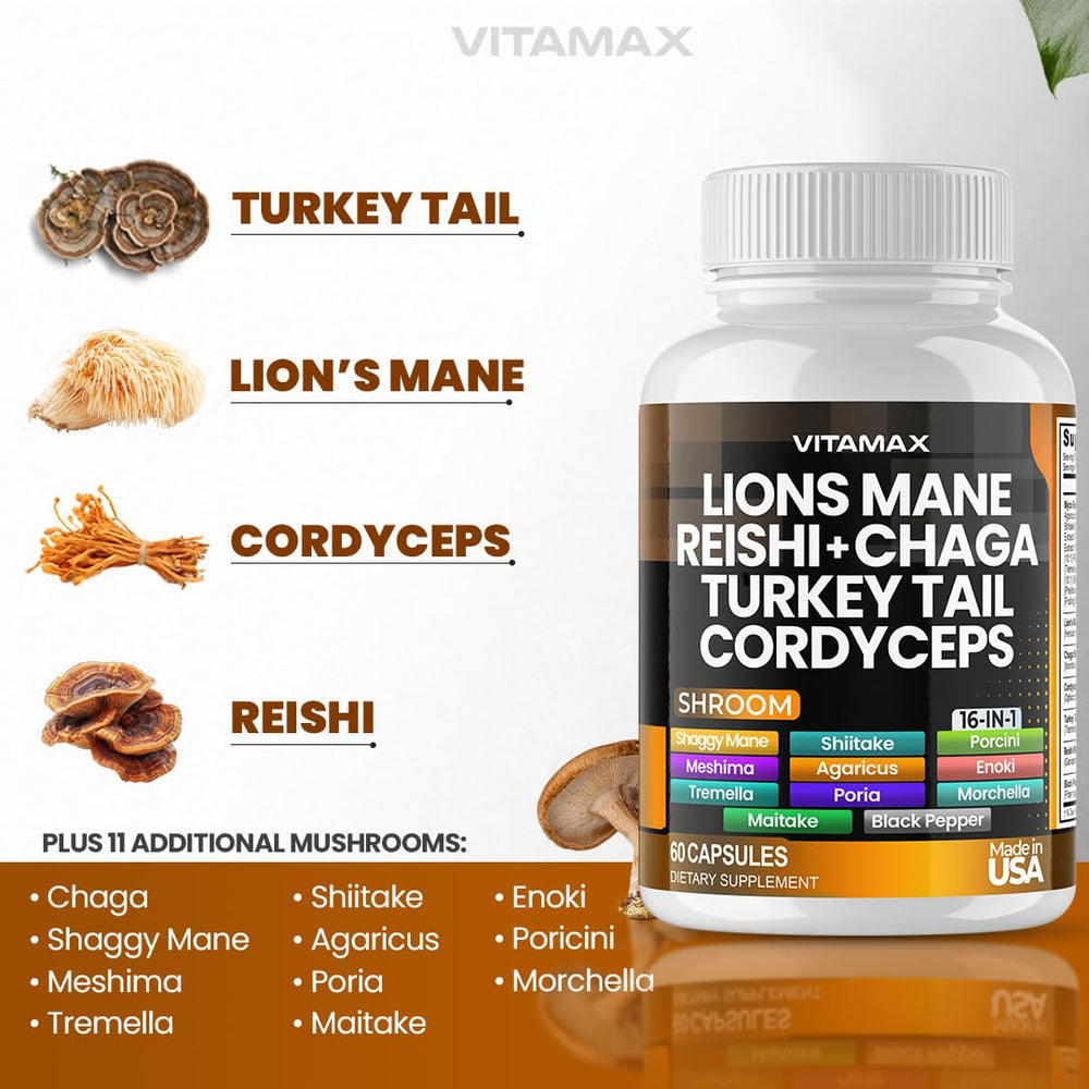 Close-up of Vitamax MycoBoost capsules ready for daily use