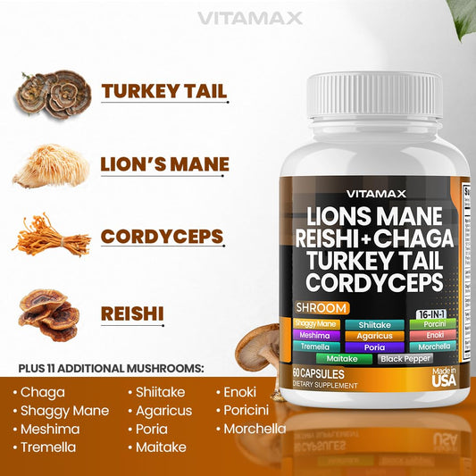 Close-up of Vitamax MycoBoost capsules ready for daily use