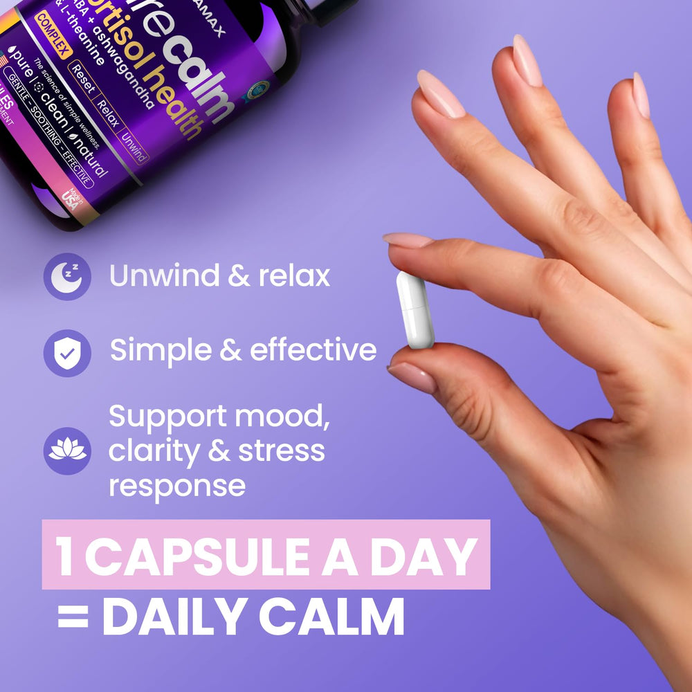 Vitamax Pure Calm US-made facility seal signals quality and purity.