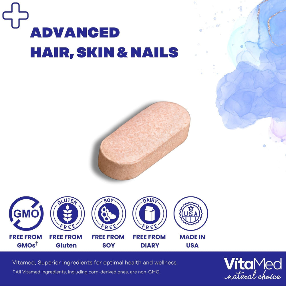 VitaMed keratin and hyaluronic acid ingredients for skin hydration.