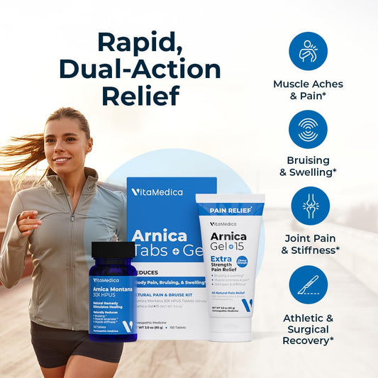 VitaMedica Arnica Montana tablets blister highlighting quick sublingual dissolution.