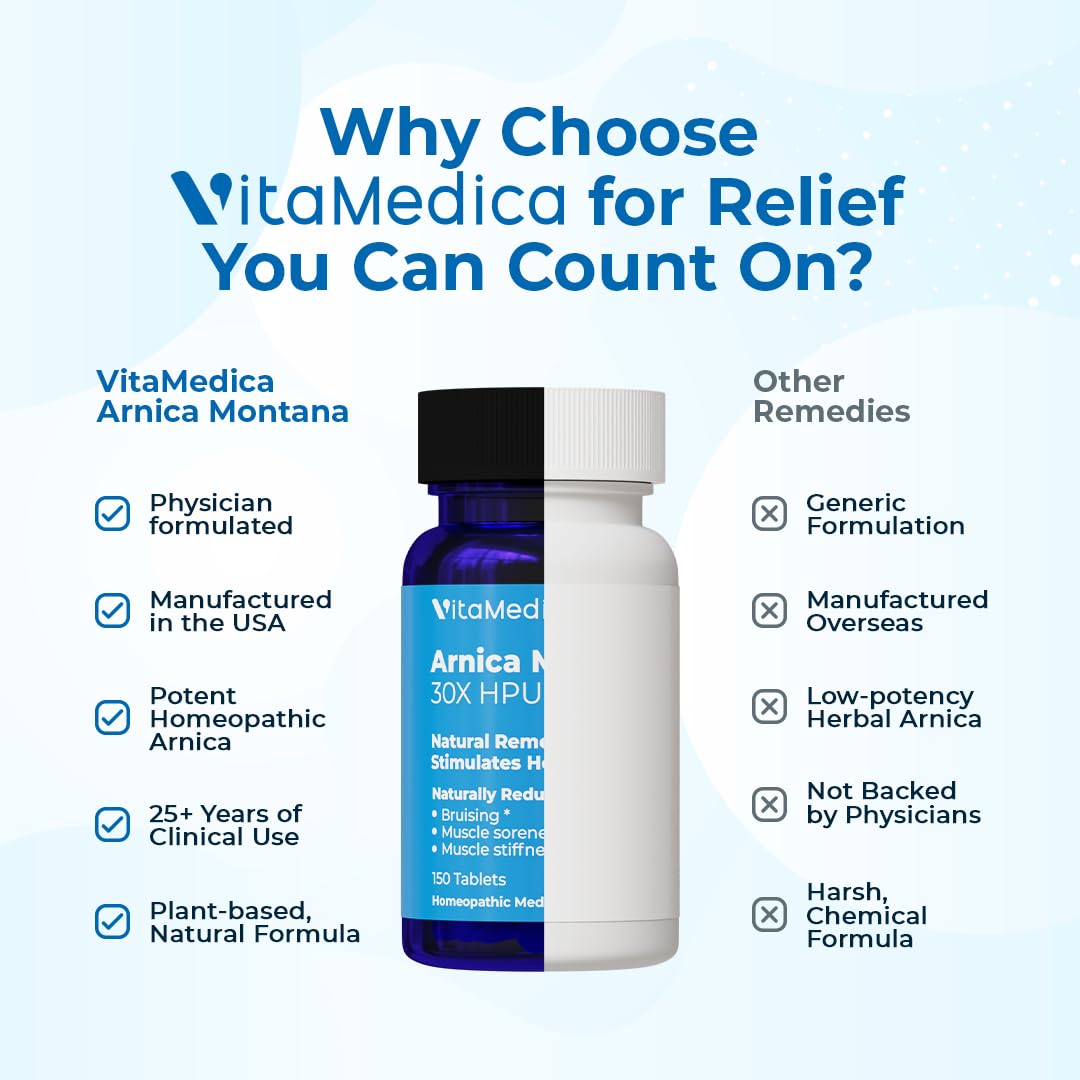 VitaMedica Arnica packaging card with usage notes