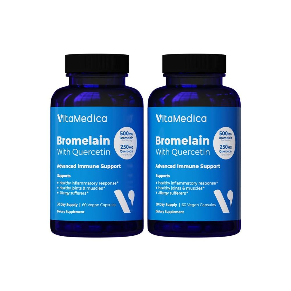 VitaMedica Bromelain-Quercetin bottle front for immune support.