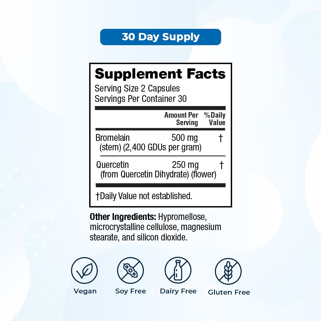 Ingredients origin from pineapple stem for VitaMedica Bromelain & Quercetin