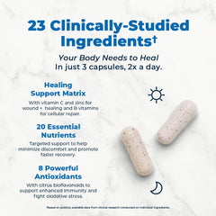 VitaMedica Clinical Support Formula capsules closeup signaling key nutrients for immune and tissue support