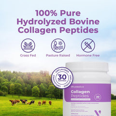 VitaMedica hydrolyzed collagen types I & III for quick mixing.