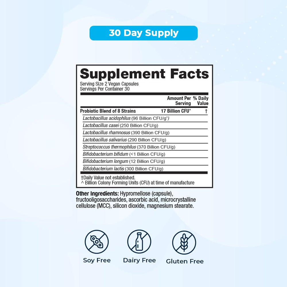 VitaMedica Probiotic-8 capsules poured into hand for easy daily use