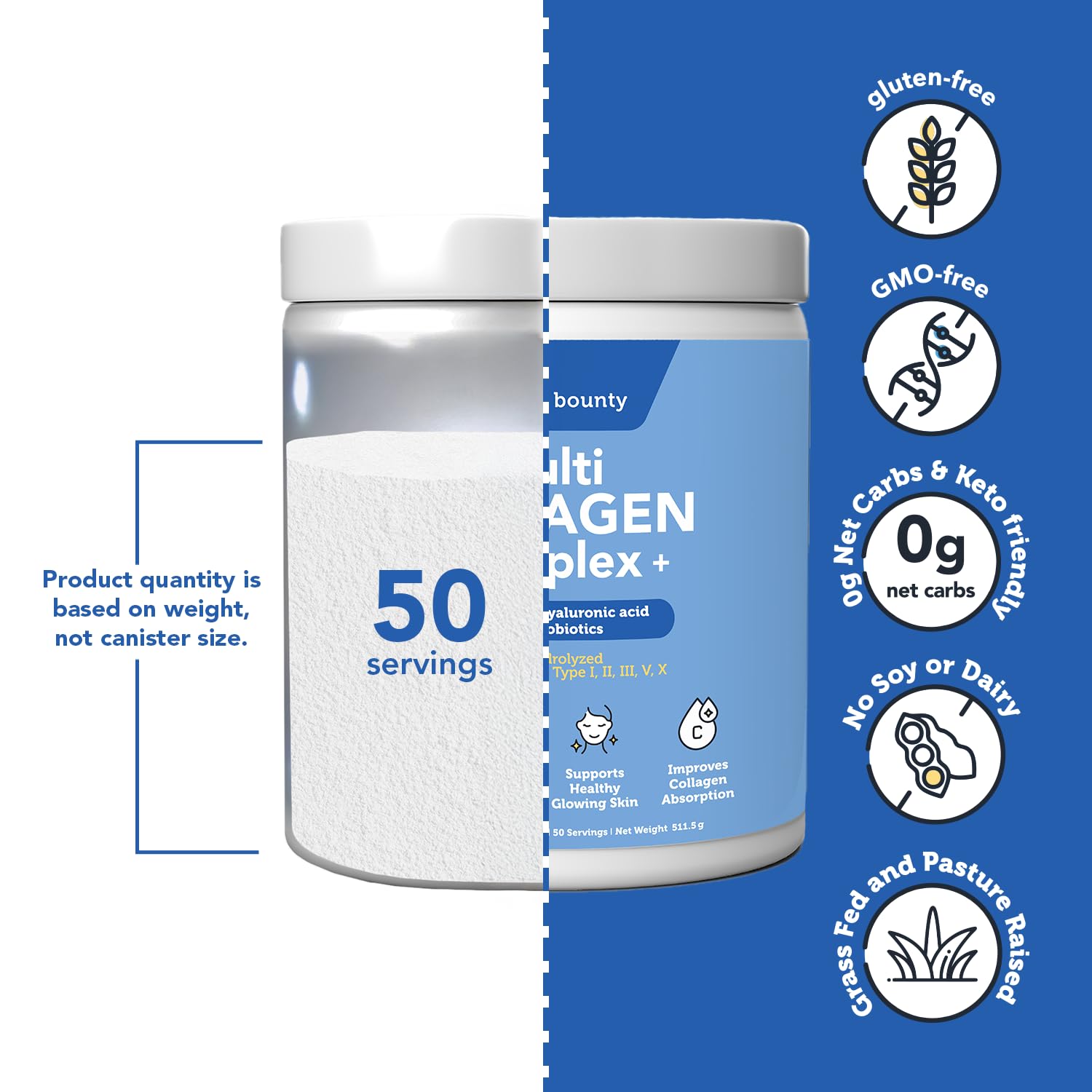 Unflavored Vitamin Bounty collagen powder blending into coffee
